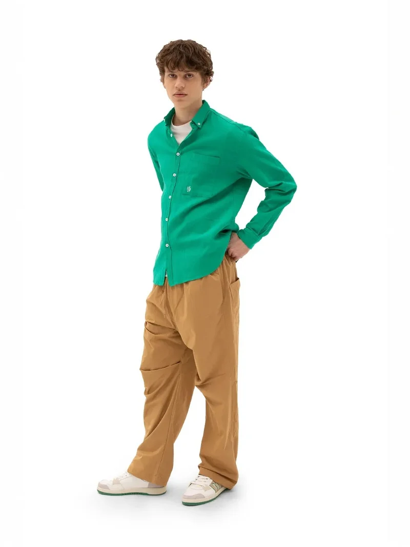 جيستو GIESTO Men's Cotton Long Sleeve Button-Collar Shirt