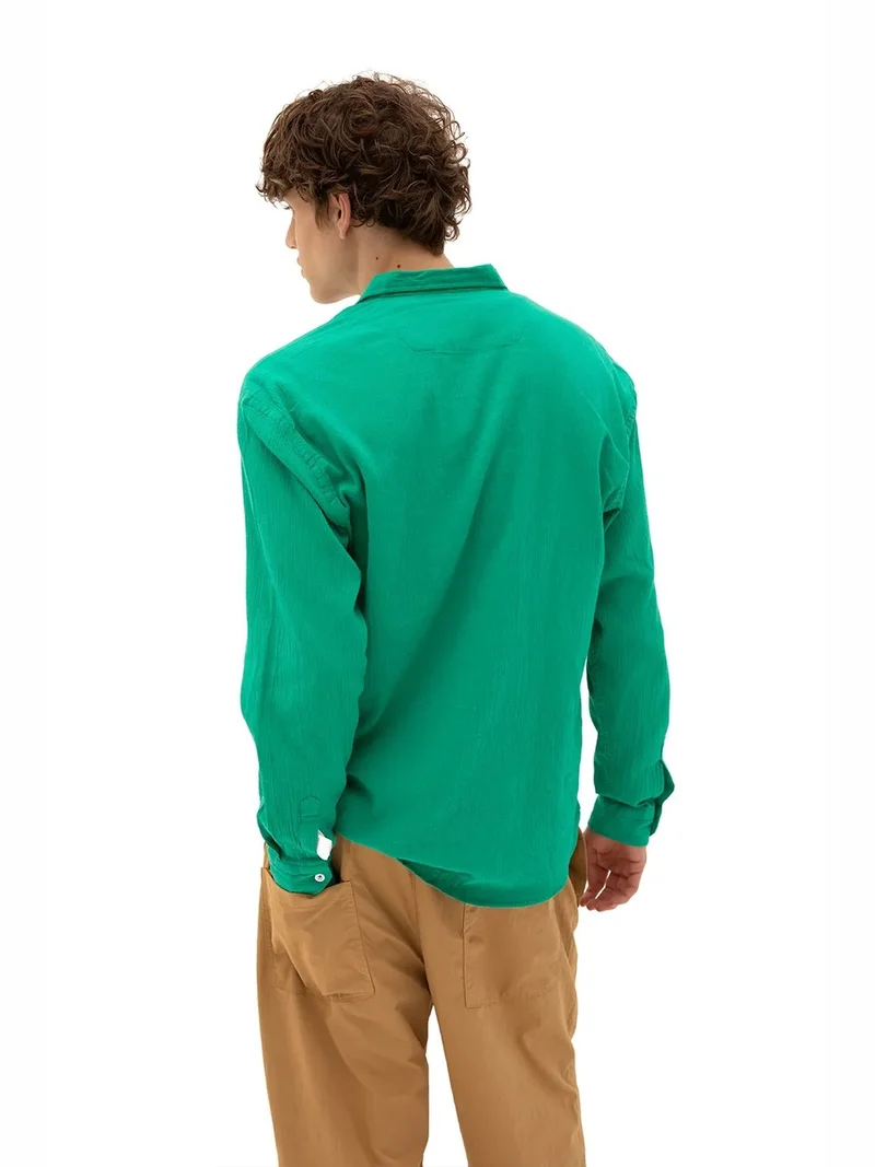 Giesto Emerald Green GIESTO Men's Cotton Long Sleeve Button-Collar Shirt for Men | Best Price UAE