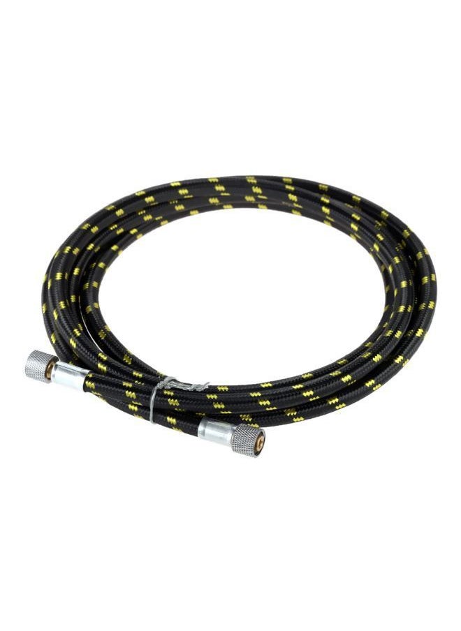 NIBEMINENT - Professional Nylon Braided Airbrush Hose Black/Yellow/Silver - Image 1