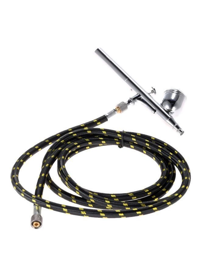 NIBEMINENT - Professional Nylon Braided Airbrush Hose Black/Yellow/Silver - Image 1