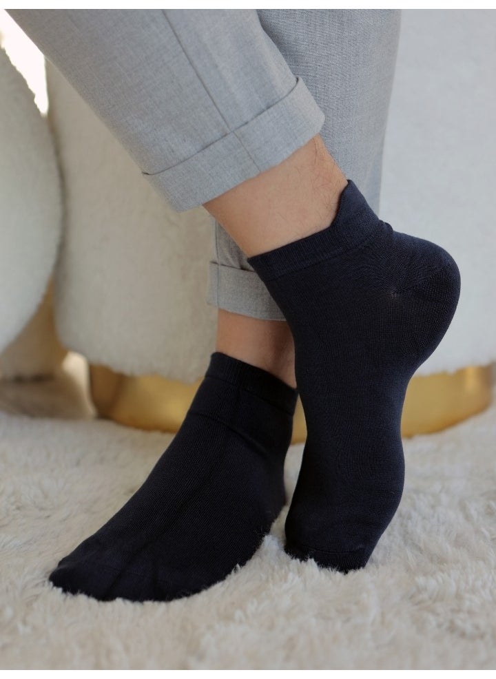 Buluş Organic - 3-pack Black, Navy Blue, Anthracite - Special Heel Technology Viscose Men's Ankle Socks - Image 1