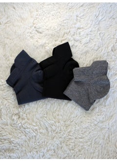 Buluş Organic 3-pack Black, Navy Blue, Anthracite - Special Heel Technology Viscose Men's Ankle Socks  - Image 3