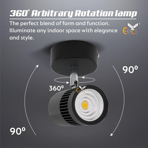 Errol Black spot Lights 9 watt Aluminium, Adjustable Head Focus Light for Wall | spot Lights for Home Ceiling | spot Light (White) - Image 4