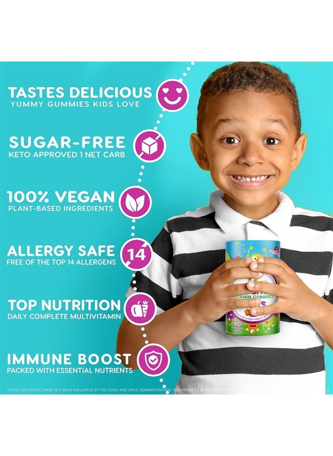 Nutracelle - NUTRAMIN Sugar-Free, Allergen-Free & Vegan Gummy Multivitamins for Kids - Great Tasting Gummies Your Kids Will Love - 90 Count Bottle - Image 1