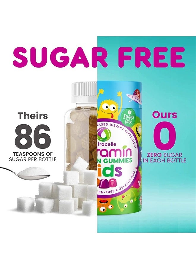 Nutracelle - NUTRAMIN Sugar-Free, Allergen-Free & Vegan Gummy Multivitamins for Kids - Great Tasting Gummies Your Kids Will Love - 90 Count Bottle - Image 1