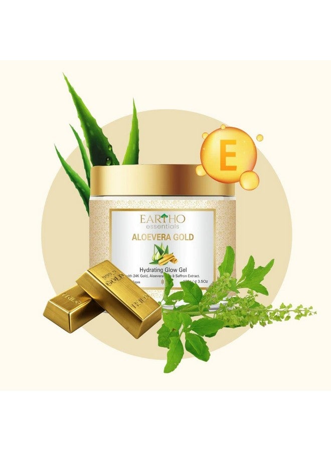 Eartho Essentials Aloevera Gold Hydrating Glow Gel With 24k Gold,Aloevera pulp & saffron extract 100g And Vitamin C Pack 50g - Image 5