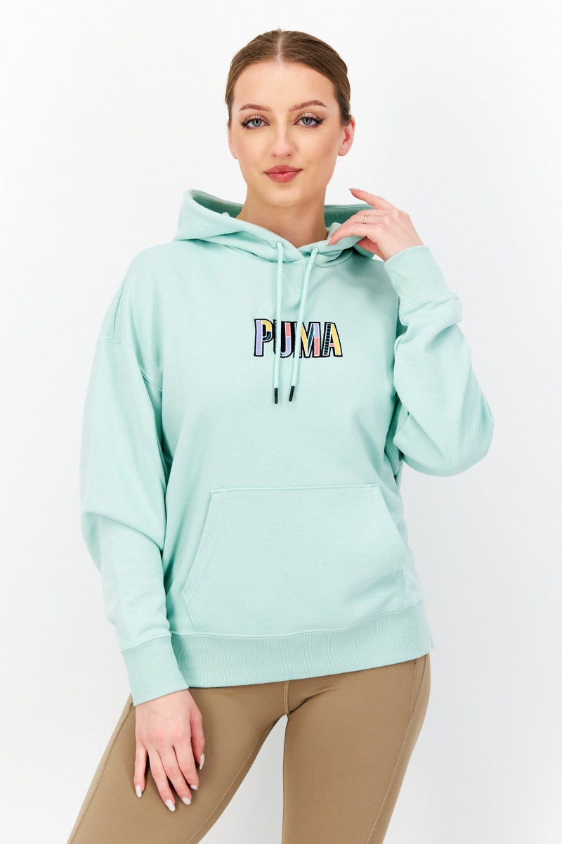 PUMA Women Sportswear Fit Training Hoodie, Mint Green - Image 1