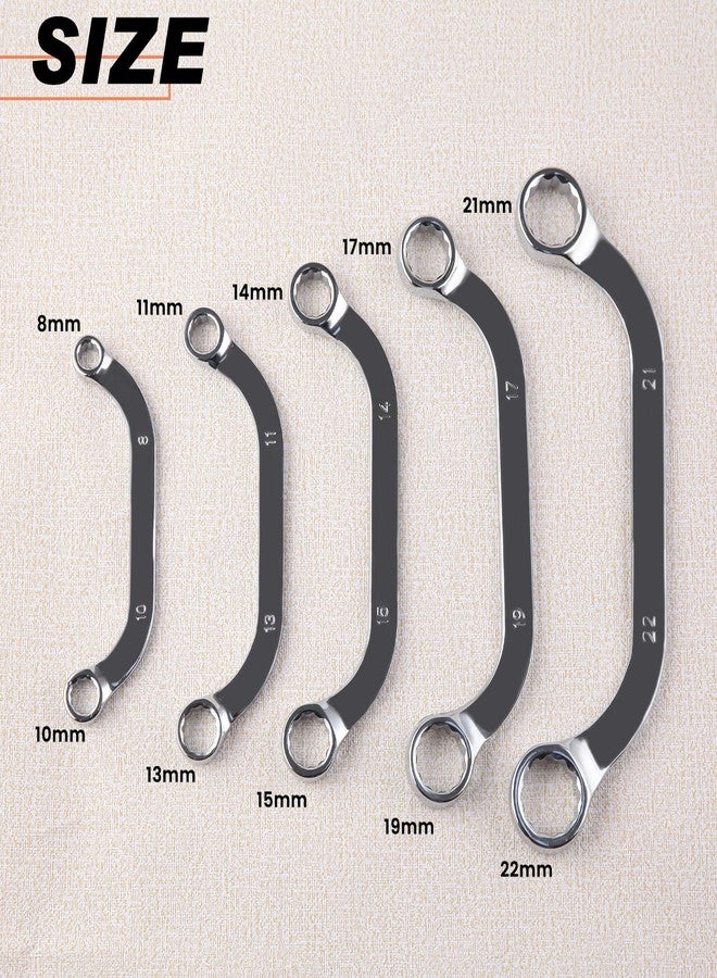 مجموعة مفاتيح ربط نصف قمرية مترية من ليونتول، 5 قطع، من 8 مم إلى 22 مم، مجموعة مفاتيح ربط عوائق بطرف صندوقي مع حقيبة تخزين - Image 4