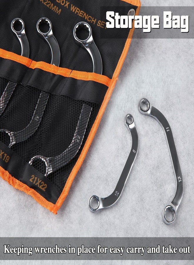 مجموعة مفاتيح ربط نصف قمرية مترية من ليونتول، 5 قطع، من 8 مم إلى 22 مم، مجموعة مفاتيح ربط عوائق بطرف صندوقي مع حقيبة تخزين - Image 5