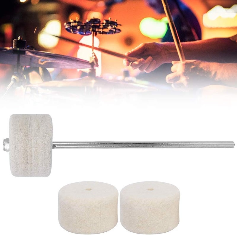 Stainless Steel Felt Pedal Hammer Beater Set, Classical Hammer Head Design, Durable Replacement Pads Included - Advanced Fine Felt, Professional Casting, Long - Lasting Use for - Image 5