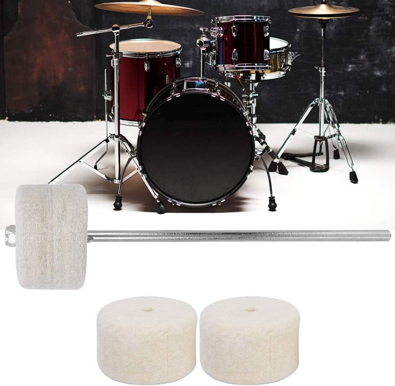 Stainless Steel Felt Pedal Hammer Beater Set, Classical Hammer Head Design, Durable Replacement Pads Included - Advanced Fine Felt, Professional Casting, Long - Lasting Use for - Image 3