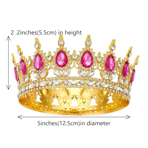 YOUlDIANZI Queen Golden Rose Rhinestone Tiaras for Women - Costume Party Hair Accessories Princess Birthday Tiara Crystal Bridal Crown - Image 3