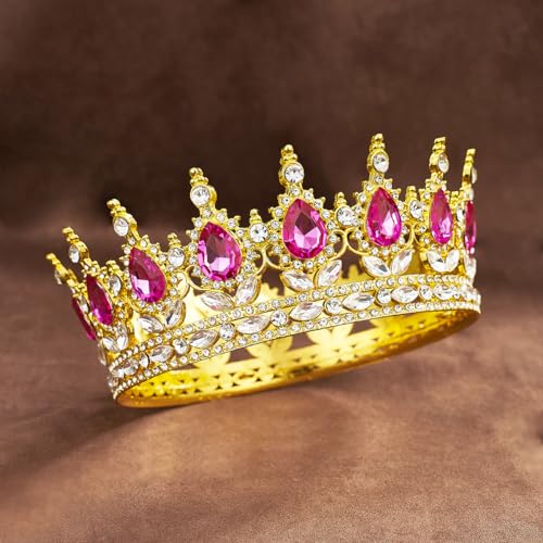 YOUlDIANZI Queen Golden Rose Rhinestone Tiaras for Women - Costume Party Hair Accessories Princess Birthday Tiara Crystal Bridal Crown - Image 2