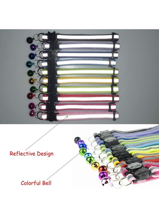 Neostyle NeoStyle 6 Pcs Cat Collars,Breakaway Kitten Collar with Reflective Nylon Strip and Bell  - Image 3