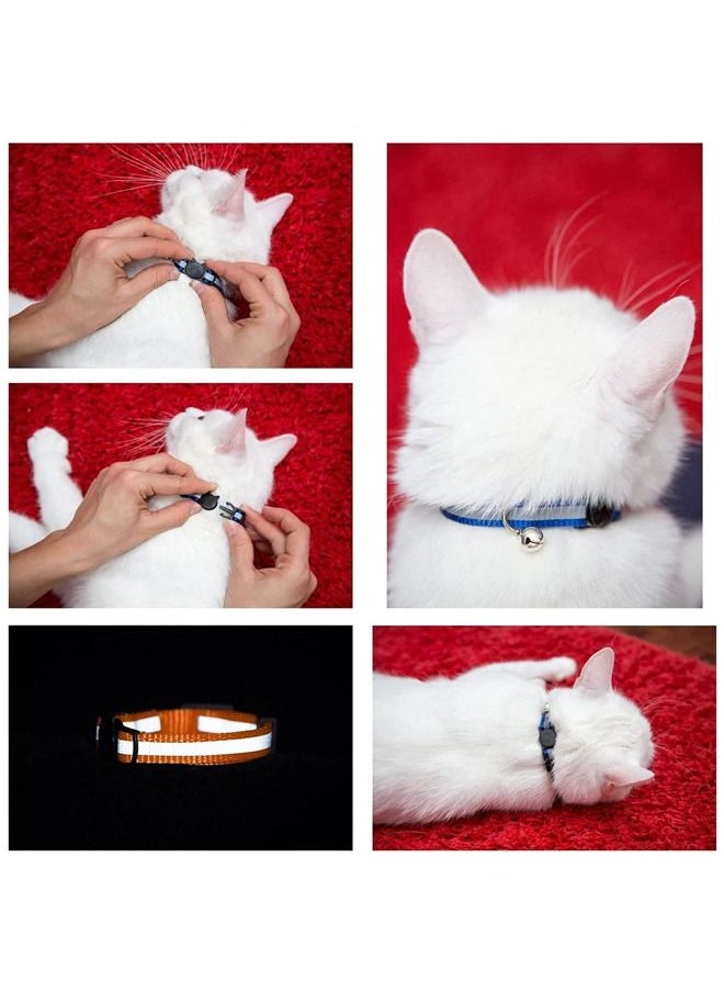 Neostyle NeoStyle 6 Pcs Cat Collars,Breakaway Kitten Collar with Reflective Nylon Strip and Bell  - Image 5