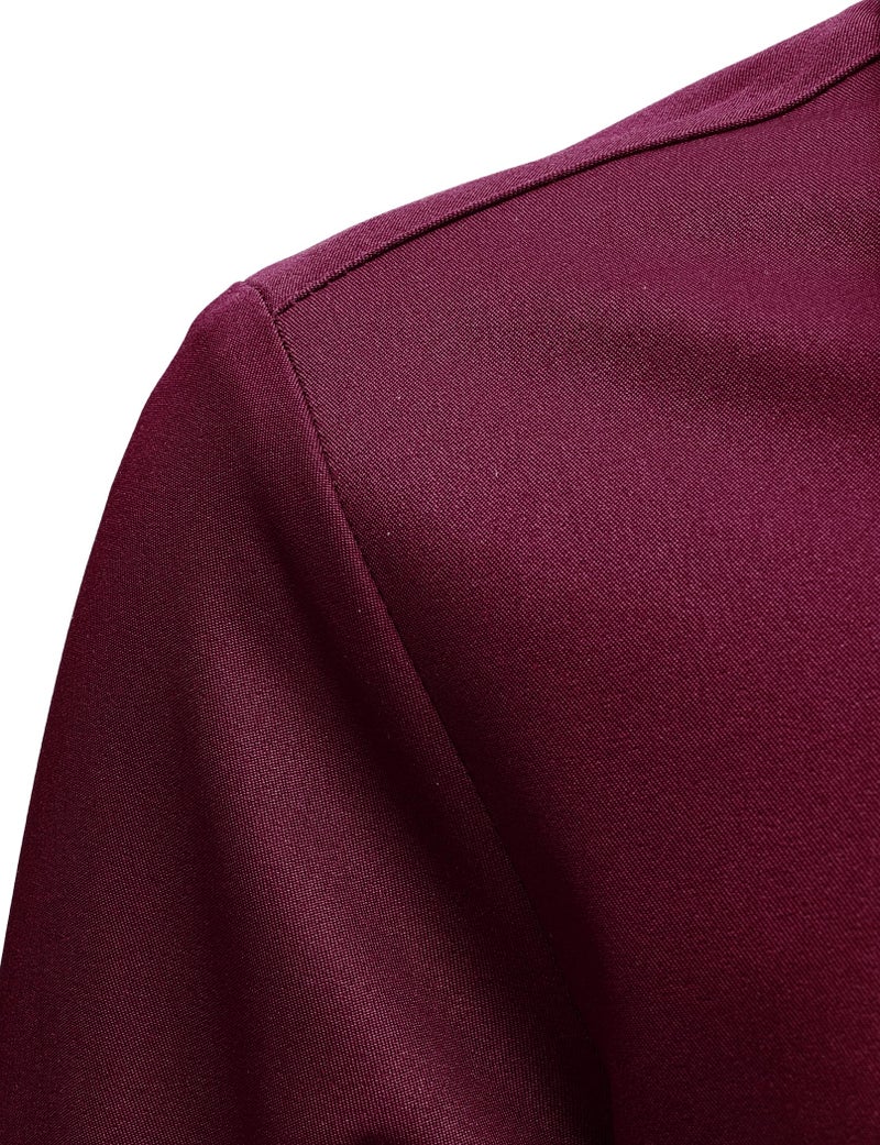 AOTIK Boys Stretch Wrinkle Free Dress Shirts Button Down Shirt Long Sleeve Formal School Uniform Shirts 12 WineRed - Image 5