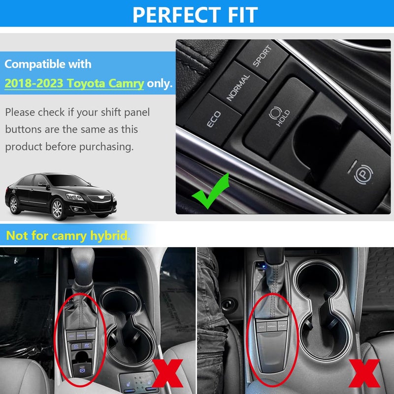 BoxCheer 5PCS Gear Shift Panel Button Sticker Suitable for Camry 2018-2023 Aluminum Alloy Patch Center Console Protector Decorative Accessories - Red - Image 3