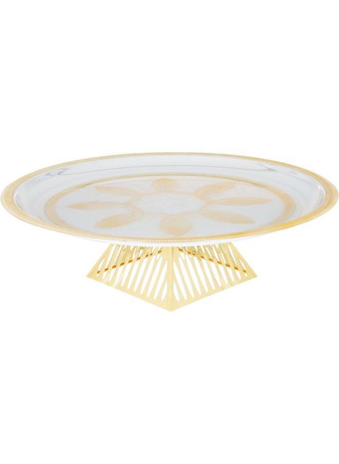 Alsaif Steel Serving Stand 46X46X13 Cm Base Silver  - Image 2