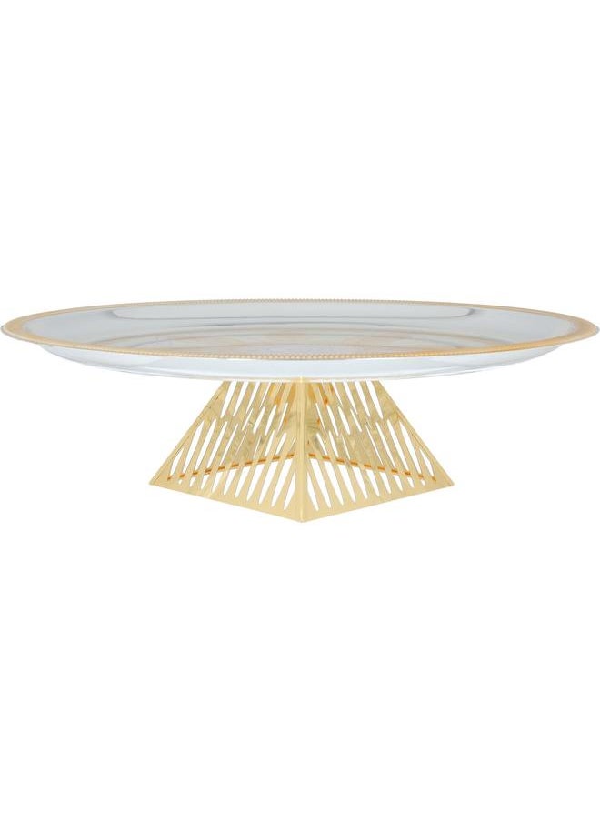 Alsaif Steel Serving Stand 46X46X13 Cm Base Silver  - Image 4