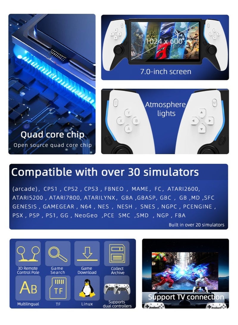 أنبيرنيك جهاز ألعاب محمول مفتوح المصدر PS5، آر كيد عالي الوضوح عابر للحدود، يدعم معارك لاعب ضد لاعب باستخدام وحدتي تحكم، 7.0 بوصة، 64 جيجابايت، رسومات عالية الوضوح - Image 3