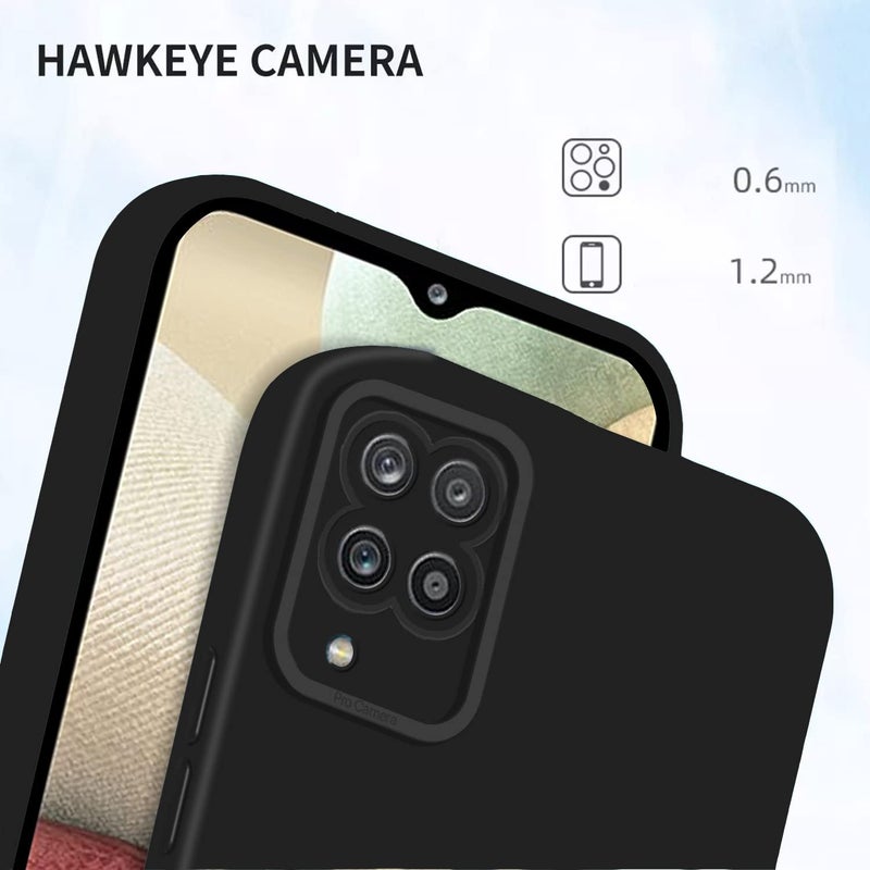 Pikkme Samsung Galaxy M12 / A12 / F12 Back Cover Soft Matte Liquid Silicone TPU | Camera Protection | Shockproof Slim Back Case for Samsung Galaxy M12 / A12 / F12 (Black) - Image 5