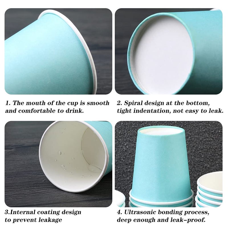 Hssugi Paper 3oz Bathroom Cups  Disposable Mouthwash 100 Count  Blue Small for Espresso  Medicine - Blue - Image 3