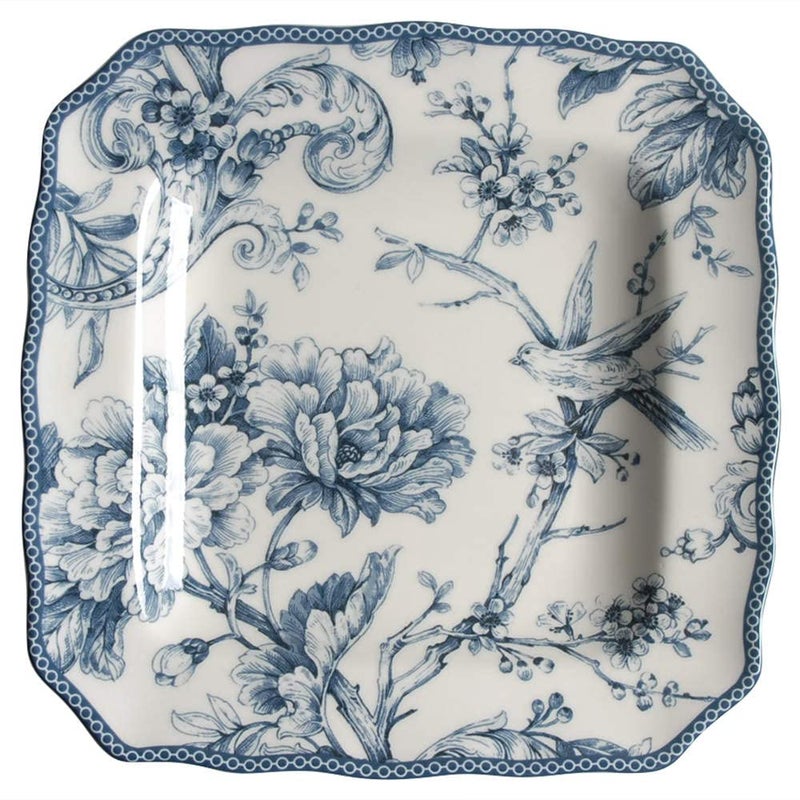 222 Fifth 222 Fifth Adelaide Blue  White Square Salad Plate 1 