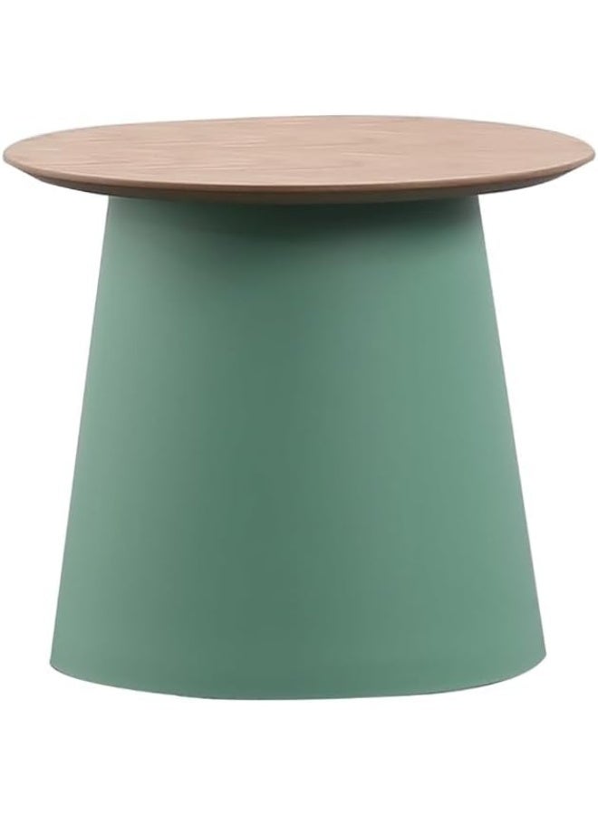 Daamudi KAI Round Table, Minimalist Center Table or Coffee Table for Home & Office, Low Sofa Side Table, End Table, Couch TeaTable for Living Room, Bedroom or Office Space (GREEN, SMALL)