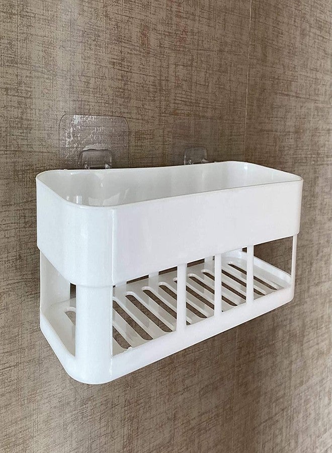 WEZOSHINET Bathroom Accessories, Bathroom Rack, Bathroom Shelf Organizer, Wall Mounted Shelf, Bathroom Hardware and Accessories (bathroom shelve white 1 pcs) Plastic,Sinks;Showers;Cleaning Supplies - Image 4