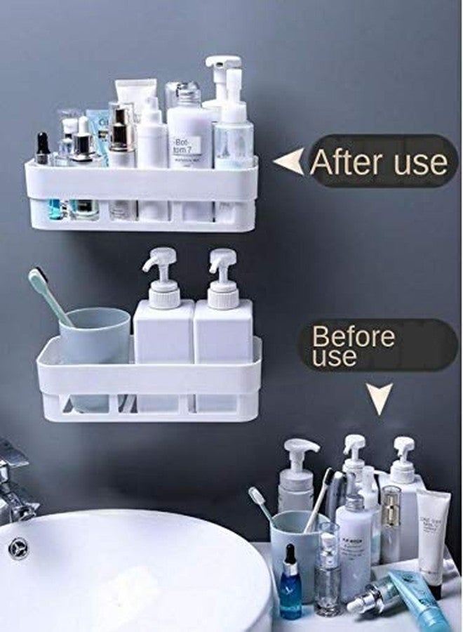 WEZOSHINET Bathroom Accessories, Bathroom Rack, Bathroom Shelf Organizer, Wall Mounted Shelf, Bathroom Hardware and Accessories (bathroom shelve white 1 pcs) Plastic,Sinks;Showers;Cleaning Supplies - Image 5