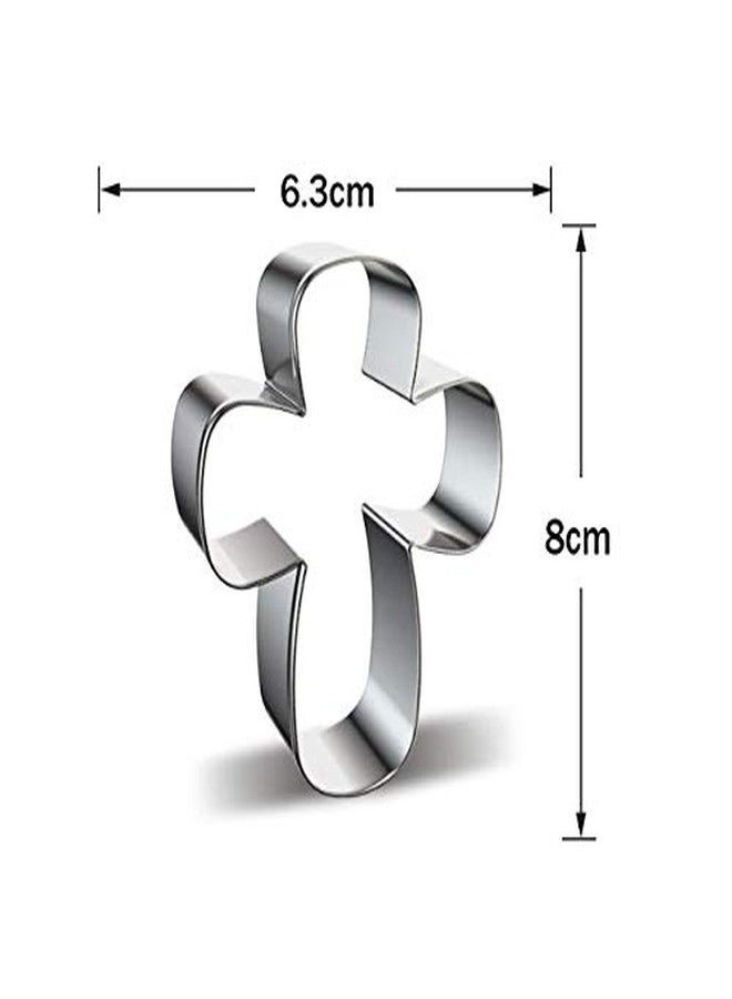 Aeyistry 3 Pcs Different Shapes Stainless Steel Cross Cookie Cutter,Easter Cookie Molds Cutters Set(Silver) - Image 4