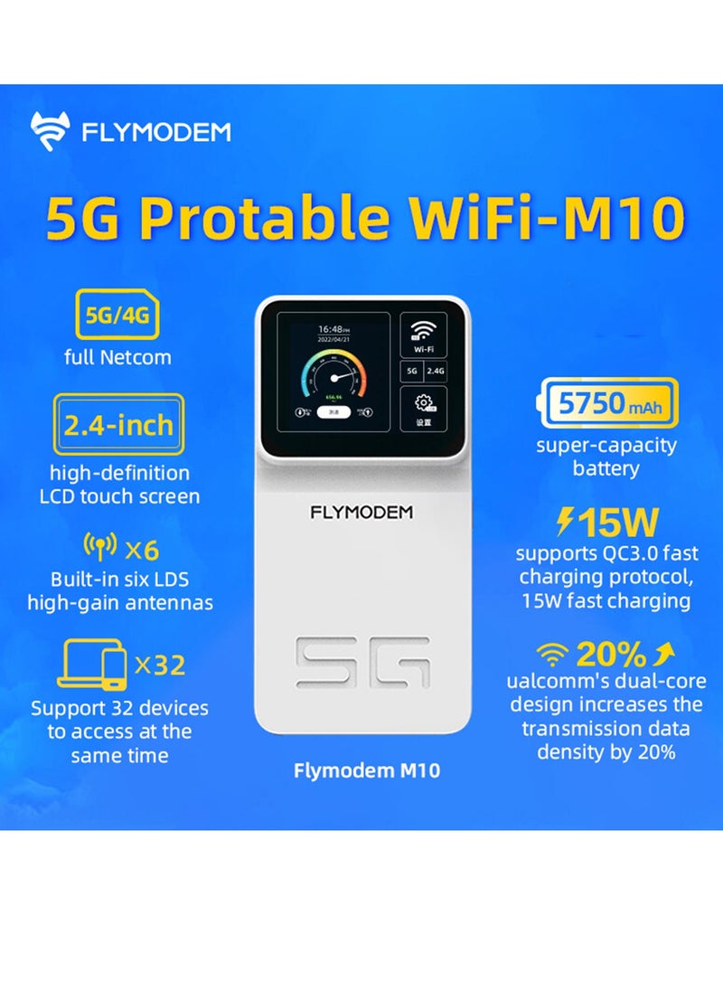 FLYMODEM - Flymodem 5G MIFI Portable Wifi Router MF10 with Qualcom Chip Support for 32 Uers - Image 1