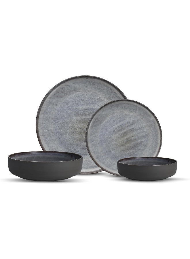 Fortessa Northern Lights Stoneware 16 Piece Dinnerware Set Service for 4 Silt - Image 1