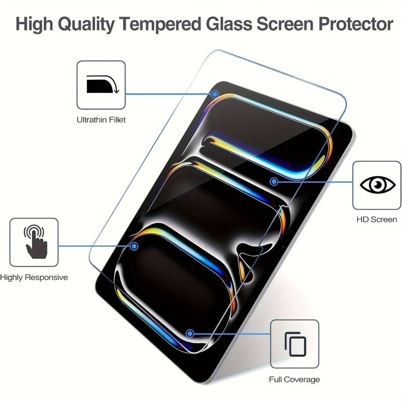 3pcs Premium Frosted Glass Screen Protector For iPad Pro M4 11 Inch Anti Glare Fingerprint Resistant Bubble Free - Image 5