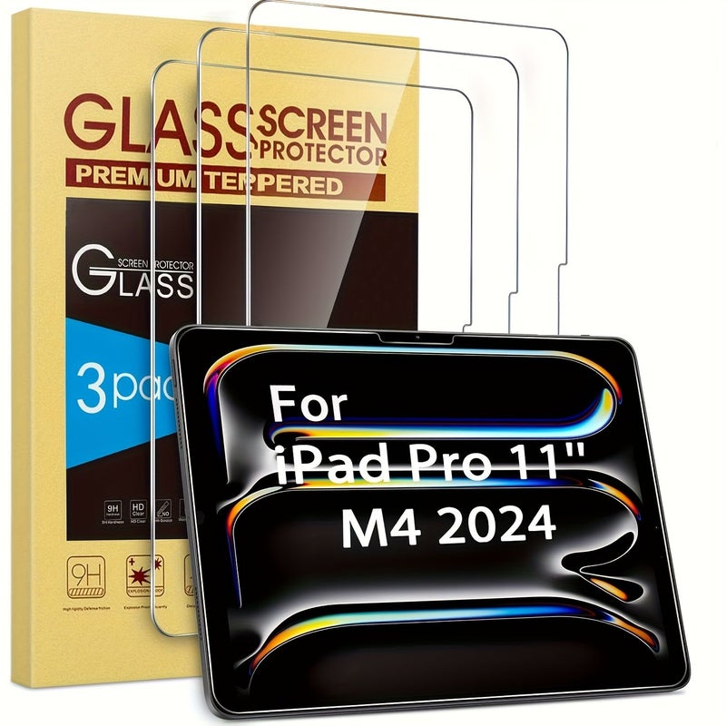 3pcs Premium Frosted Glass Screen Protector For iPad Pro M4 11 Inch Anti Glare Fingerprint Resistant Bubble Free - Image 2