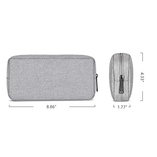 ERCRYSTO Universal Electronics/Accessories Soft Carrying Case Bag, Durable & Light-weight,Suitable for Out-going, Business, Travel and Cosmetics Kit (Big-Gray) - Image 2
