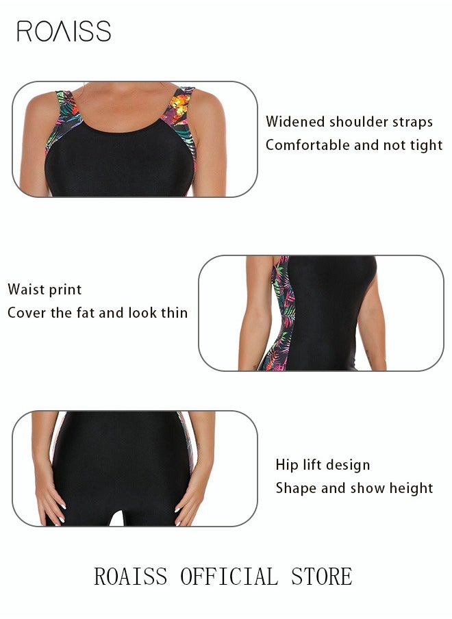 roaiss - Women One Piece Backless Swimsuit Surf Clothes Swimwear Conservative Beachwear Bathing Suit Sports Suits Jumpsuit - Image 1