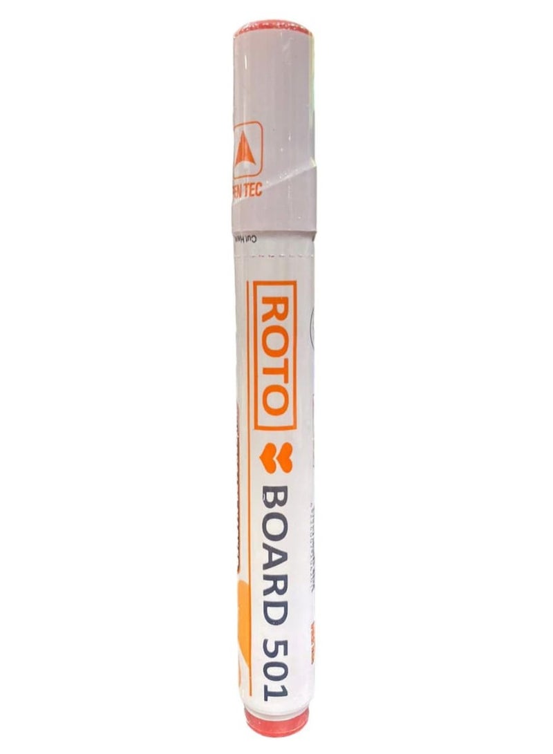 Roto board 501 white board marker dry safe ink pack of 12 pcs. - red - Image 1