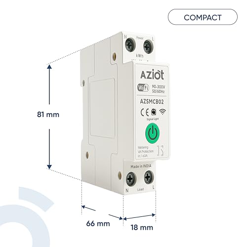 AZIOT 1P 63A WiFi Smart Circuit Breaker with Power Monitoring, Remote & Voice Control | Over/Undervoltage & Overcurrent Protection | Works with EV Chargers, Heaters, Pumps | SmartLife App - Image 4