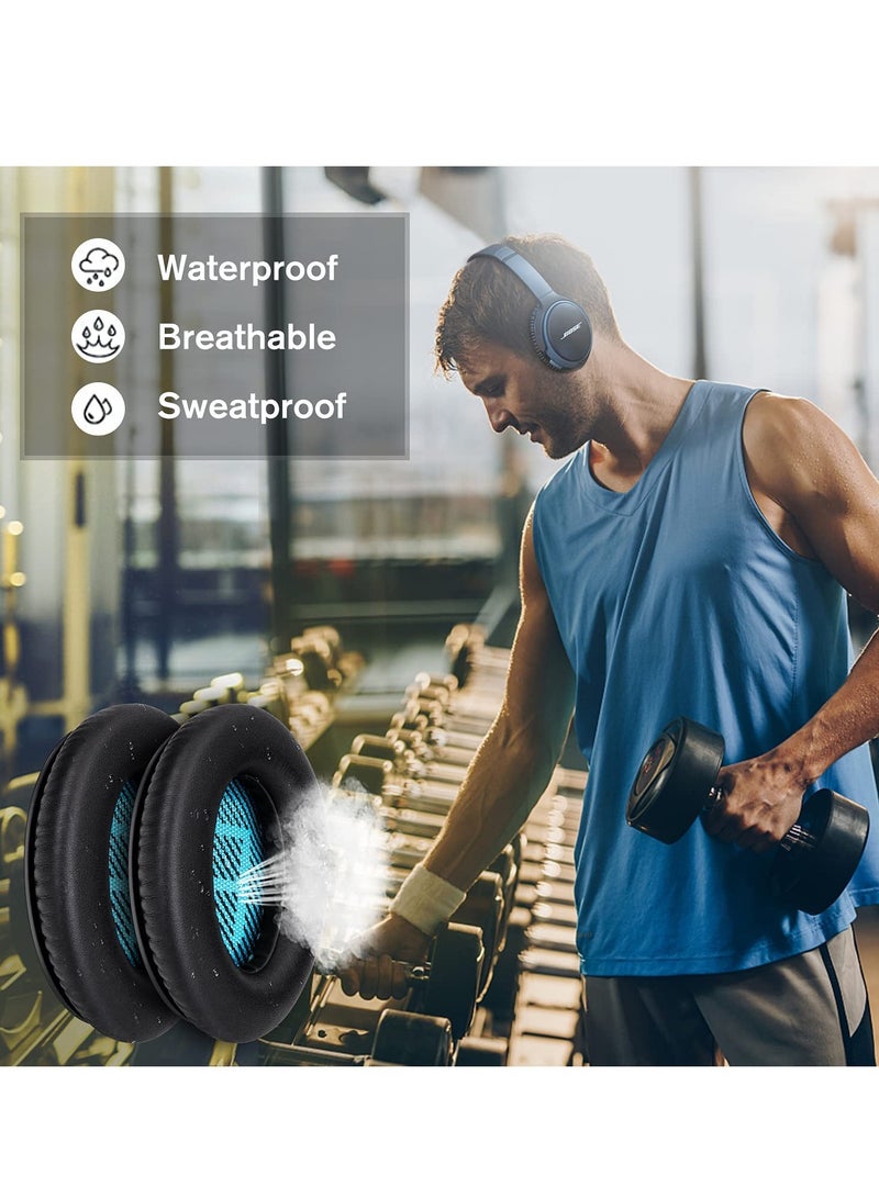 KASTWAVE ACRoad Cushions Bose Replacement Ear Pads Kit for QuietComfort 2 15 25 35 QC2 QC15 QC25 QC35, AE2, AE2i, AE2w, SoundTrue Black - Image 2
