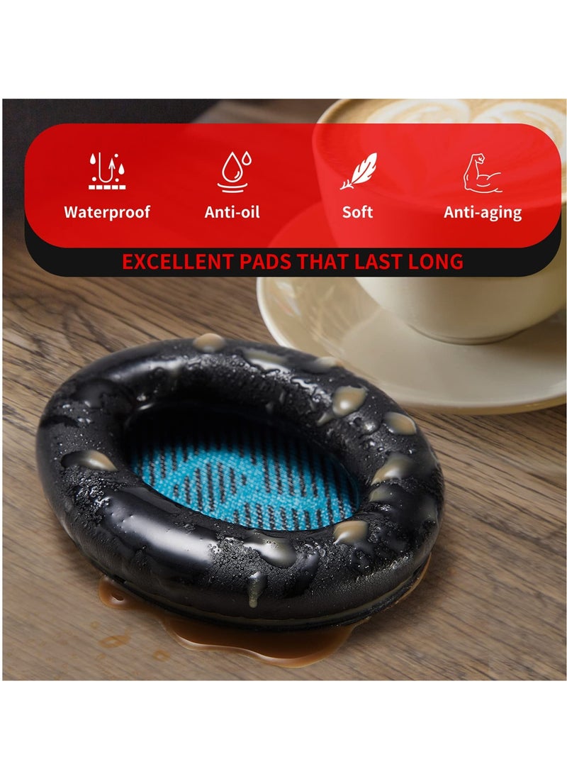 KASTWAVE ACRoad Cushions Bose Replacement Ear Pads Kit for QuietComfort 2 15 25 35 QC2 QC15 QC25 QC35, AE2, AE2i, AE2w, SoundTrue Black - Image 5