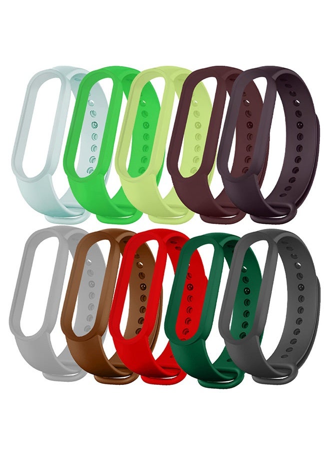 10 Pieces of Strap Band for Xiaomi Mi Band 6 Mi Band 5 - Silicone Watch band Replacement Band