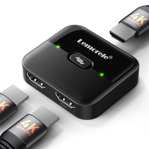Lemorele HDMI Switch 2 in 1 Out 4K@60Hz Bi-Directional Splitter 1 in 2 Out, High-Performance Engineering Material Body Supports 3D HDCP 2.2, Compatible with PS5/PS4, Xbox, Monitor, TV Stick, PC - Image 1