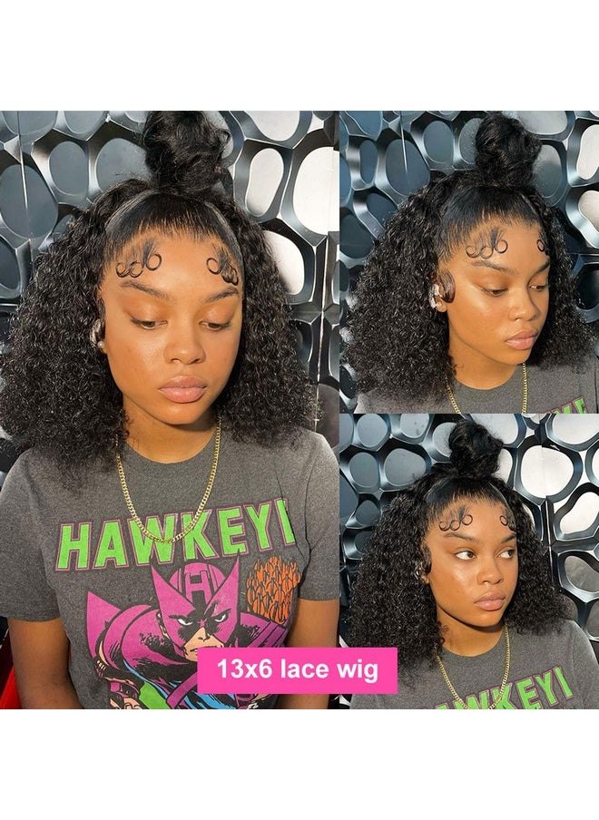 Venice Hair 13X6 Lace Front Human Hair Wigs For Black Women Virgin Curly Human Hair Wigs Short Lace Frontal Wig Pre Plucked With Baby Hair (12Inch 150% Density)  - Image 3