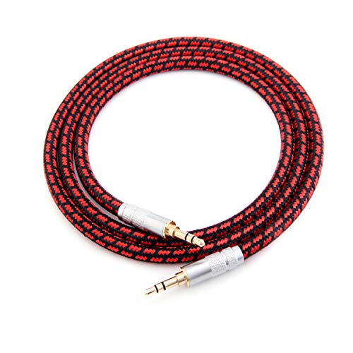 Primeda 3.5mm Aux Cord 2.5ft/0.75m,Audiophile Stereo Audio Cable Braided Gold-Plated Unbreakable for Laptop Tablets,Headphones, Smartphones,Cars,MP3 Players - Image 3
