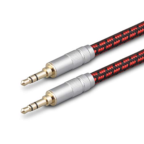 Primeda 3.5mm Aux Cord 2.5ft/0.75m,Audiophile Stereo Audio Cable Braided Gold-Plated Unbreakable for Laptop Tablets,Headphones, Smartphones,Cars,MP3 Players - Image 2