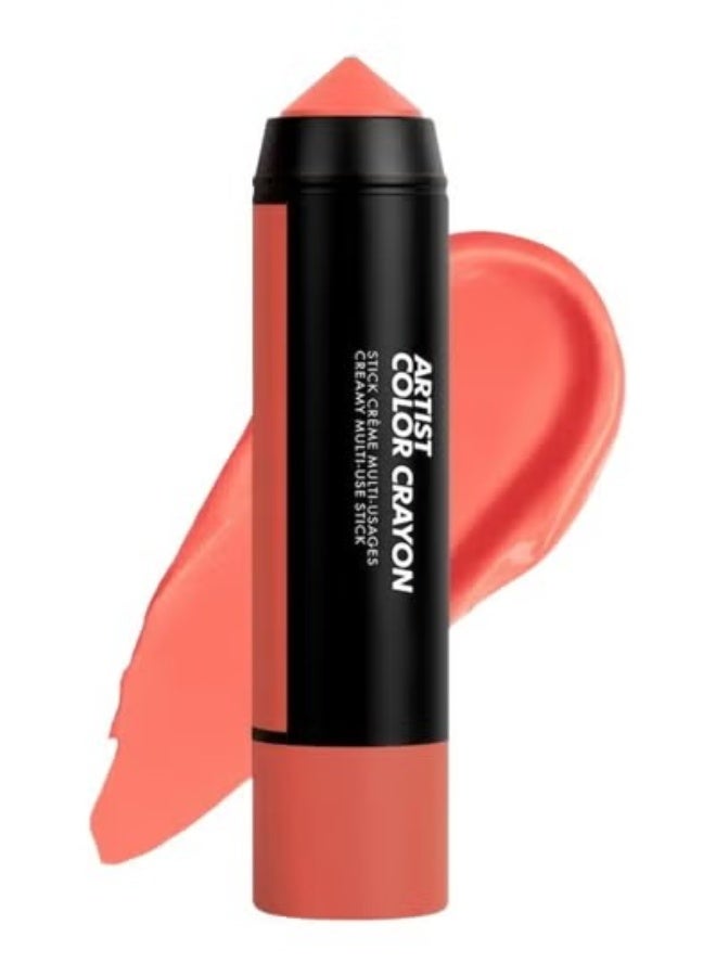MAKE UP FOR EVER Artist Color Crayon Waterproof Multi-Use Stick 7g – Shade 308 Vivid Coral - True Coral – Longwear, Blendable, Multi-Use Cheek & Face Crayon - Image 1