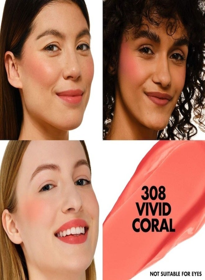 MAKE UP FOR EVER Artist Color Crayon Waterproof Multi-Use Stick 7g – Shade 308 Vivid Coral - True Coral – Longwear, Blendable, Multi-Use Cheek & Face Crayon - Image 2