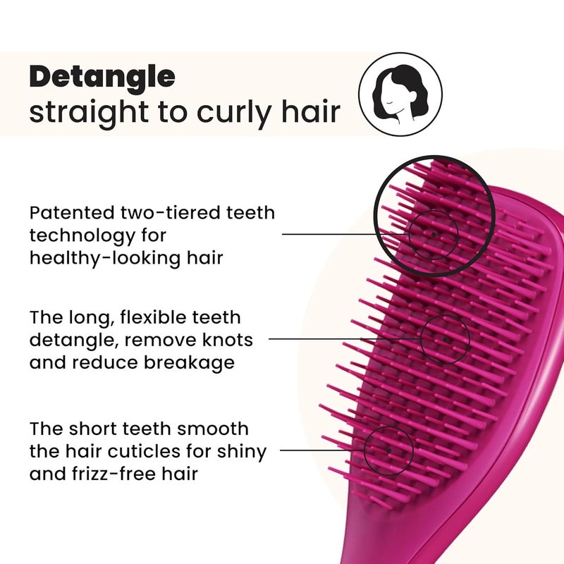 TANGLE TEEZER فرشاة شعر لإزالة التشابك النهائية، تقضي على العقد وتقلل من التكسر، فرشاة شعر صغيرة للسفر، للأيدي الصغيرة وجميع أنواع الشعر، توت كهربائي - Image 2