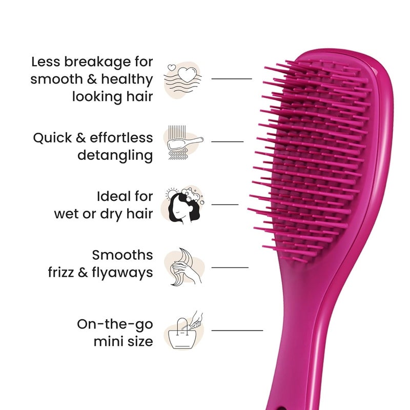 TANGLE TEEZER فرشاة شعر لإزالة التشابك النهائية، تقضي على العقد وتقلل من التكسر، فرشاة شعر صغيرة للسفر، للأيدي الصغيرة وجميع أنواع الشعر، توت كهربائي - Image 4